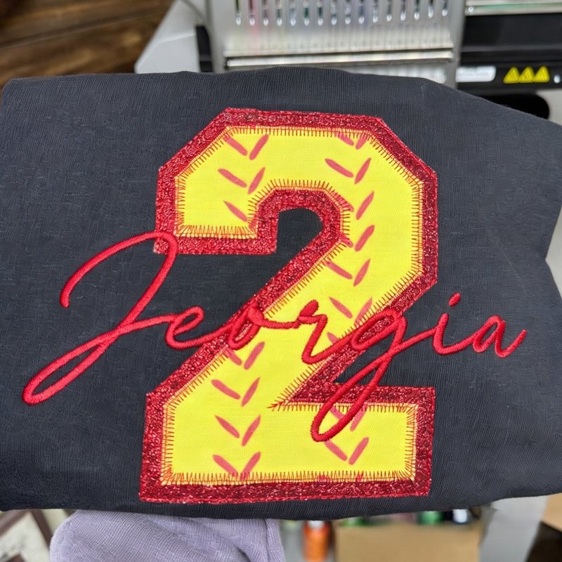 Proudstitch Custom Embroidered Sport Number Team Spirit Sweatshirt Personalized Team Apparels