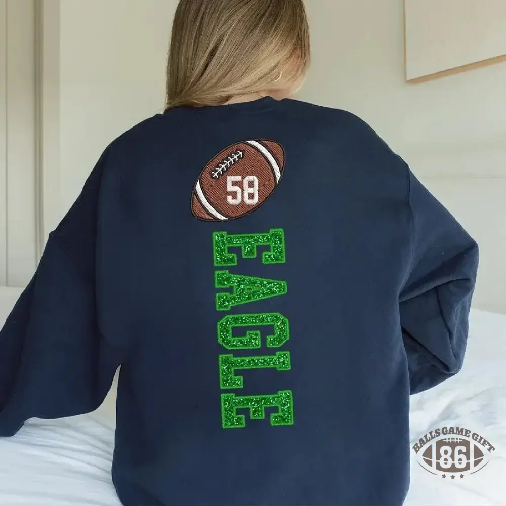 Football Mom Sweatshirt Personalized Glitter Embroidery Name or Team Name Sweatshirt | Mother's Day Gift