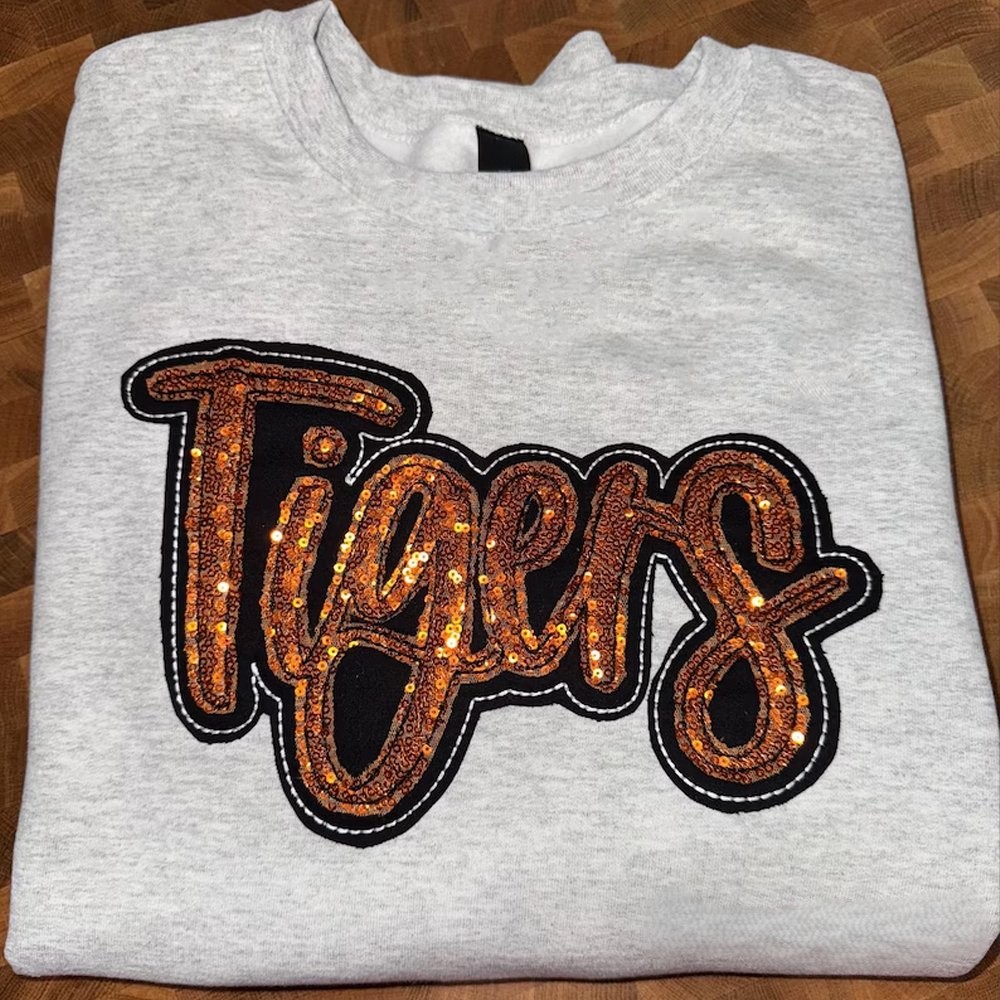 Personalized Team Name Sweatshirt Sequin Applique Coquette Side Bow Sweatshirt