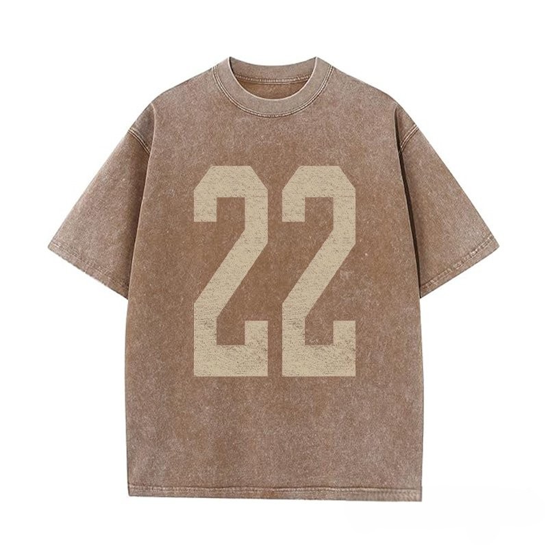 Proudstitch Custom Vintage Varsity Number or Letter Sport Team Washed T-Shirt