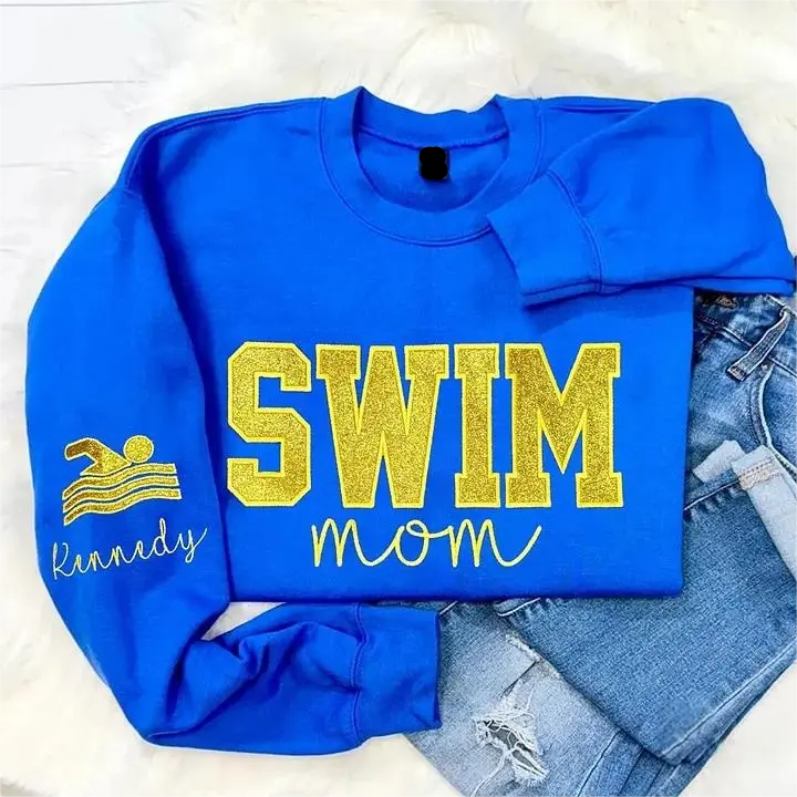 Personalized Embroidered Swim Mom T-shirt Sweatshirt or Hoodie Gift for Swim Mom | Gifts for Sports Mom