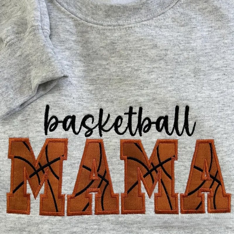 Proudstitch Basketball Mom Embroidered Sweatshirt, Sports Mama Sweatshirt, Sports Mom Gift