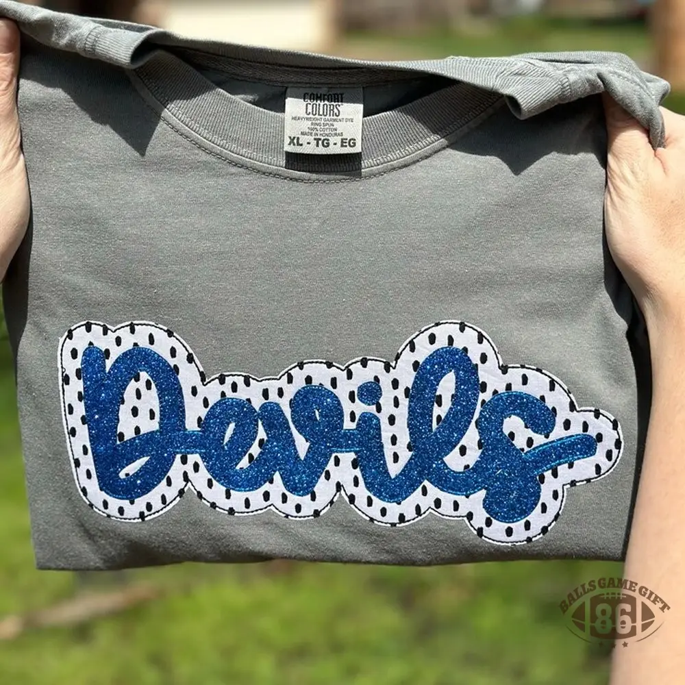 Personalized School Spirit  Applique Sweatshirt Glittered Applique Embroidery Team Name Apparel