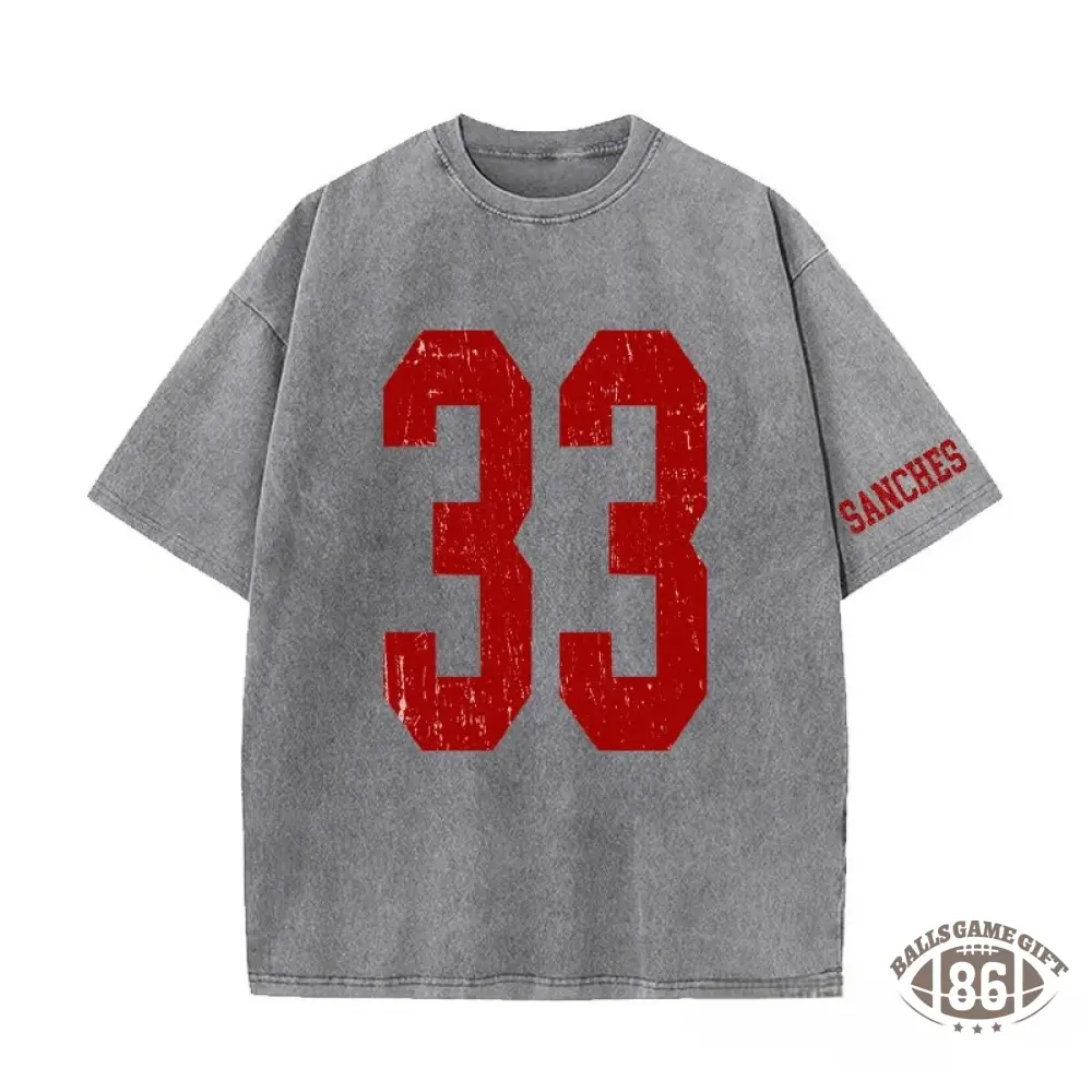 Proudstitch Custom Vintage Varsity Number or Letter Sport Team Washed T-Shirt
