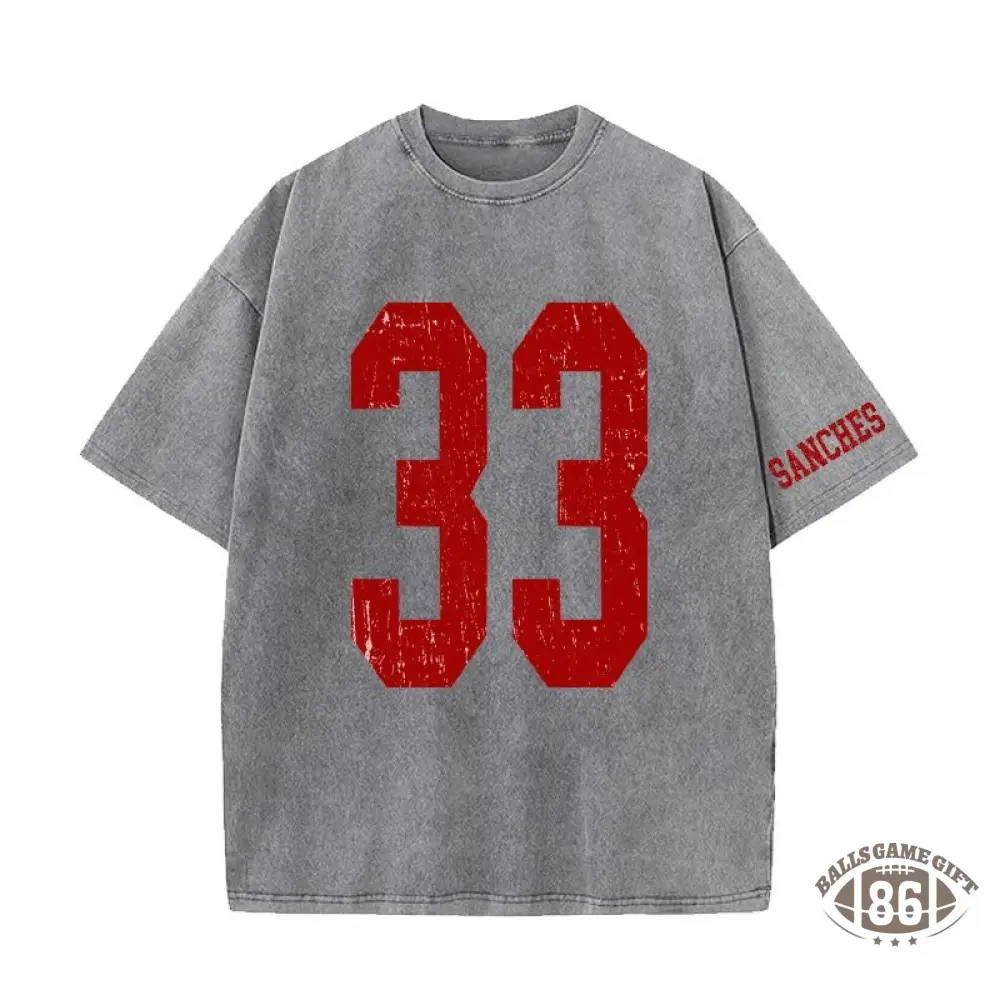Custom Vintage Varsity Sport Team Number or Letter Washed T-Shirt Crewneck and Hoodie