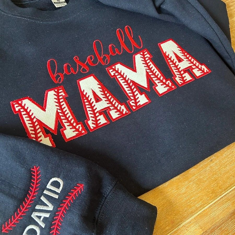 Embroidered Sport Mama Crewneck Sweatshirt Gifts for Sports Mom