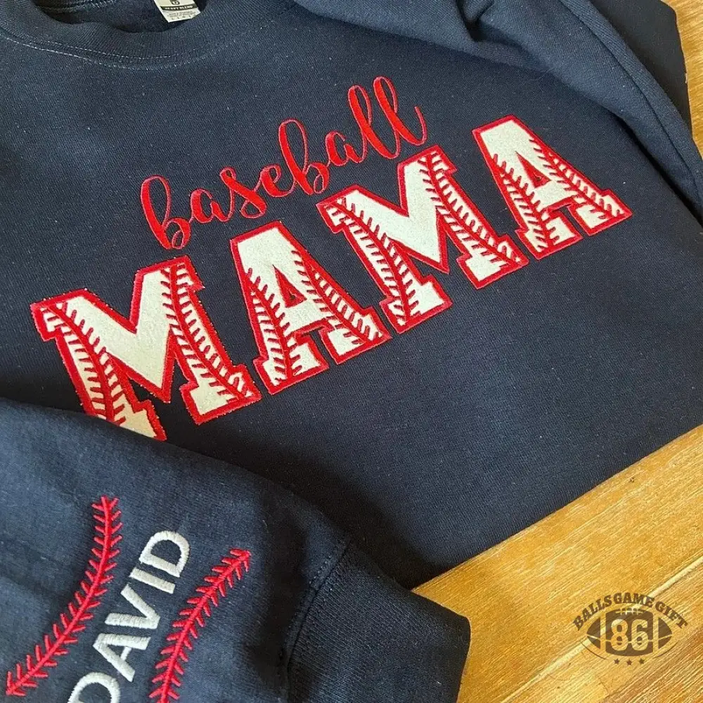 Embroidered Sport Mama Crewneck Sweatshirt Gifts for Sports Mom