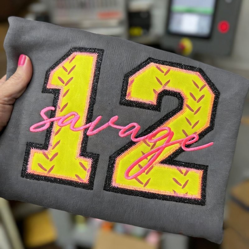 Proudstitch Custom Embroidered Sport Number Team Spirit Sweatshirt Personalized Team Apparels