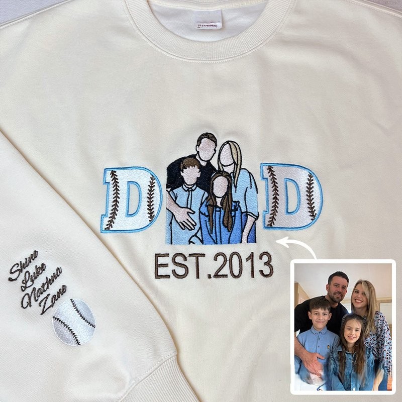 Proudstitch Embroidered Baseball Mom or Dad with Personalized Photo Baseball Mom Dad Sweatshirt