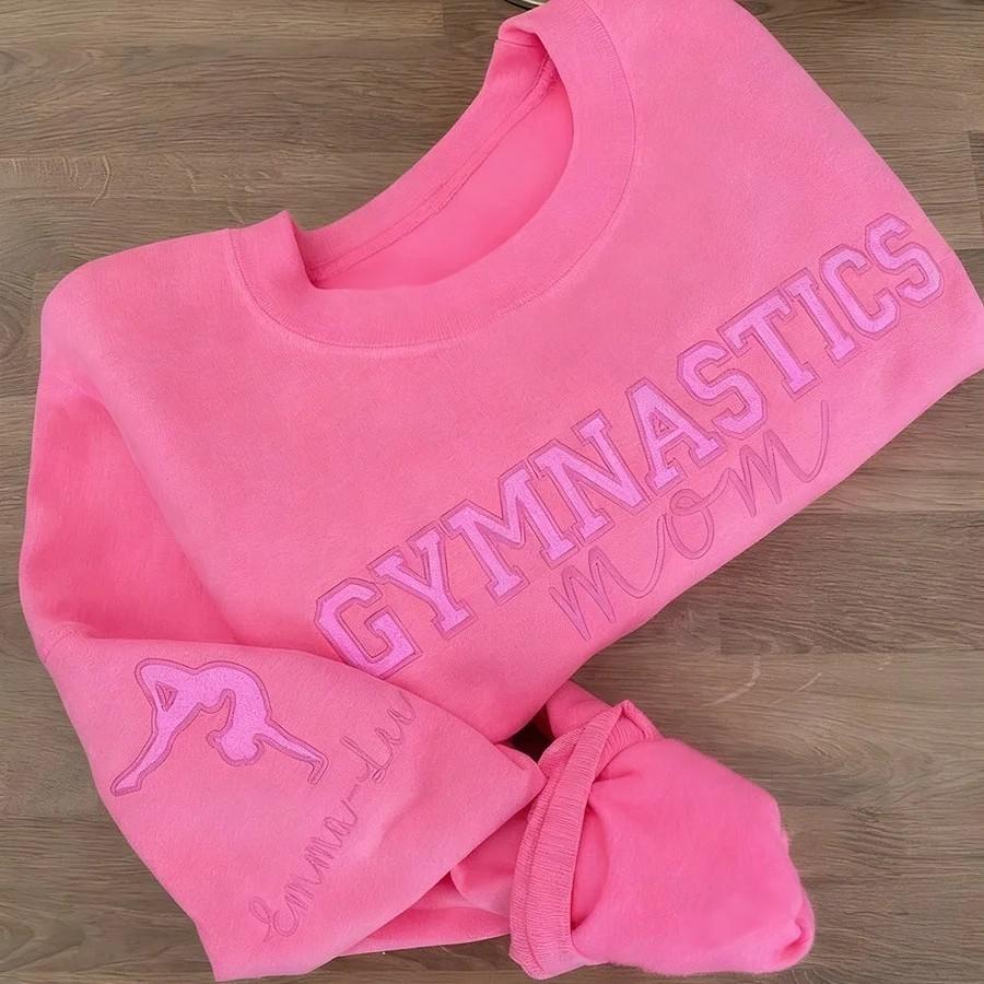 Personalized Embroidered Gymnastics Mom Sweatshirt Custom Gymnastic Crewneck