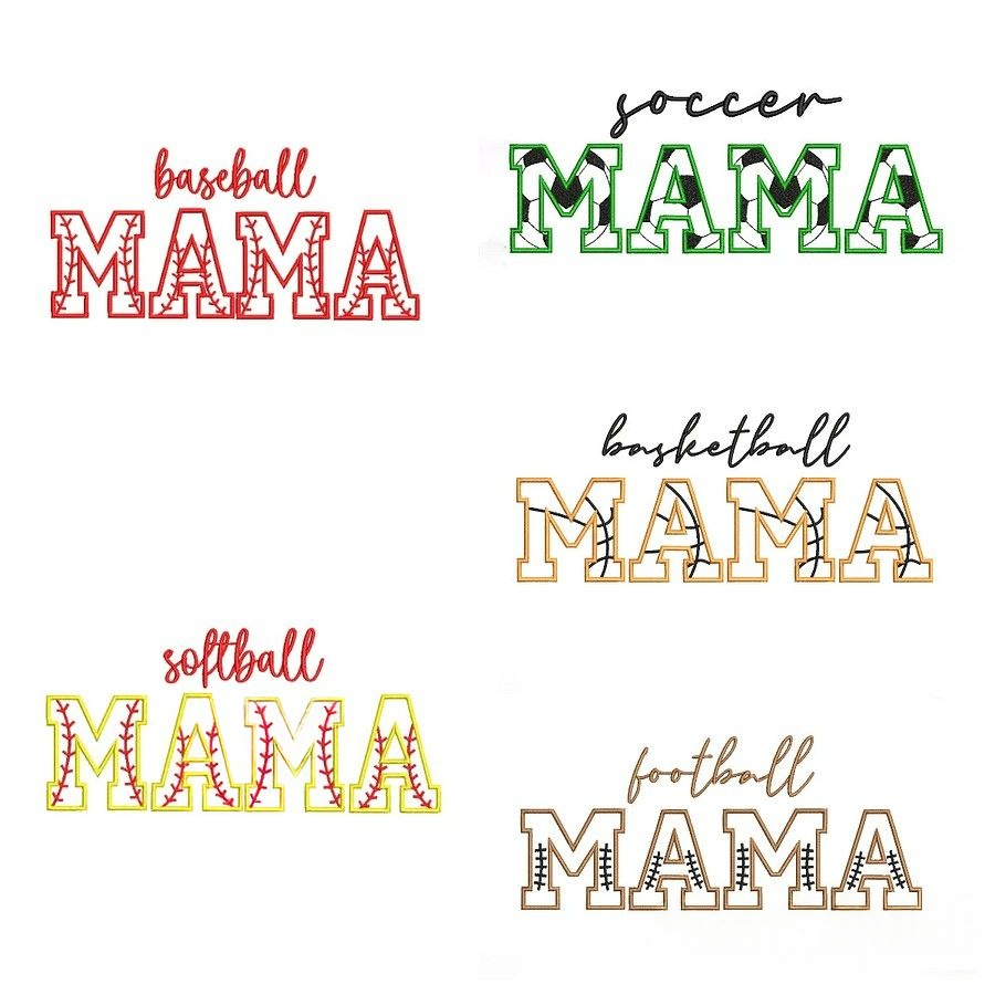 Embroidered Sport Mama Crewneck Sweatshirt Gifts for Sports Mom