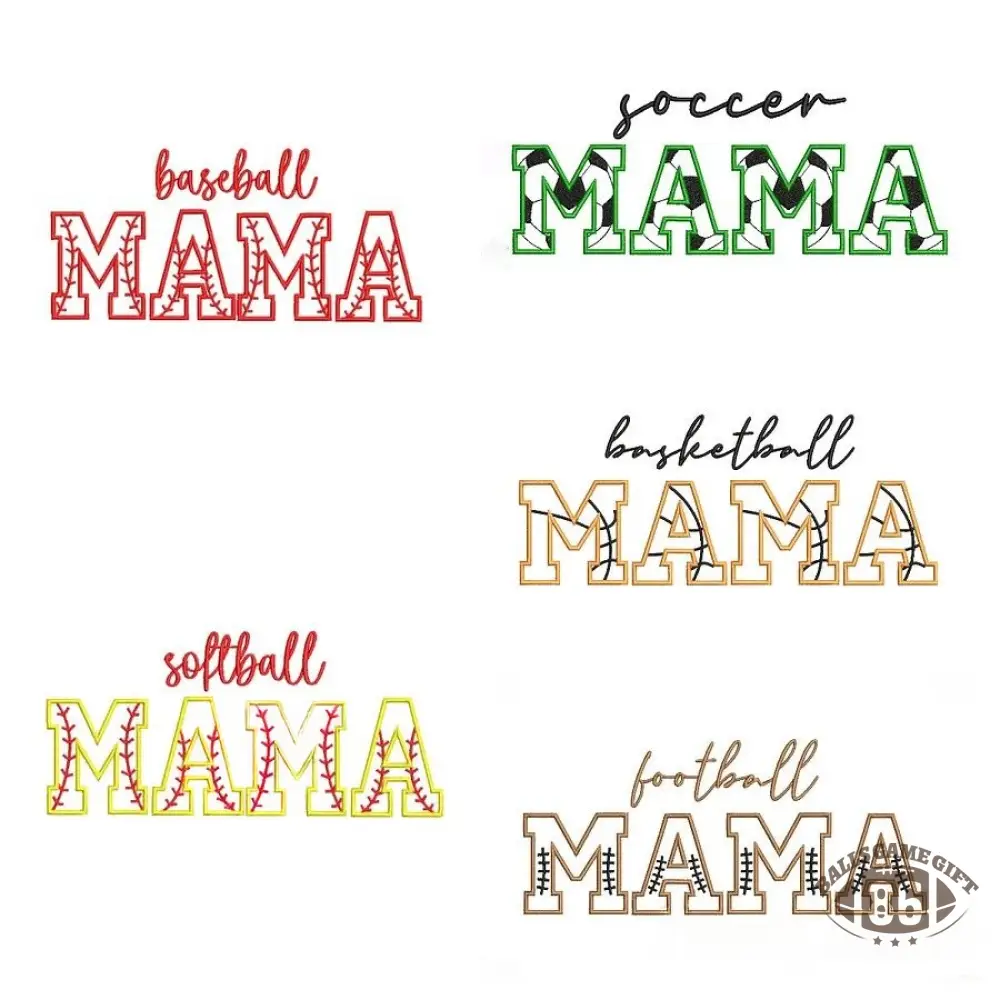 Embroidered Sport Mama Crewneck Sweatshirt Gifts for Sports Mom