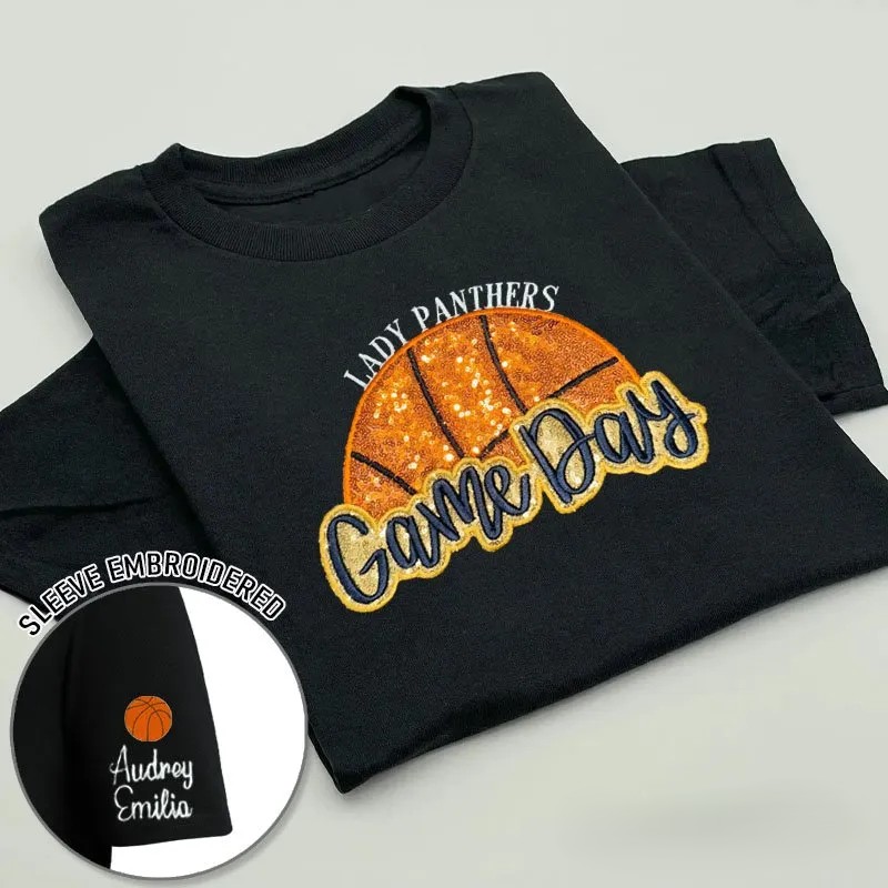 Proudstitch Personalized Basketball Game Day T-Shirt Basketball Mom T-Shirt