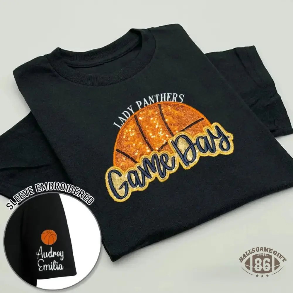Proudstitch Personalized Basketball Game Day T-Shirt Basketball Mom T-Shirt