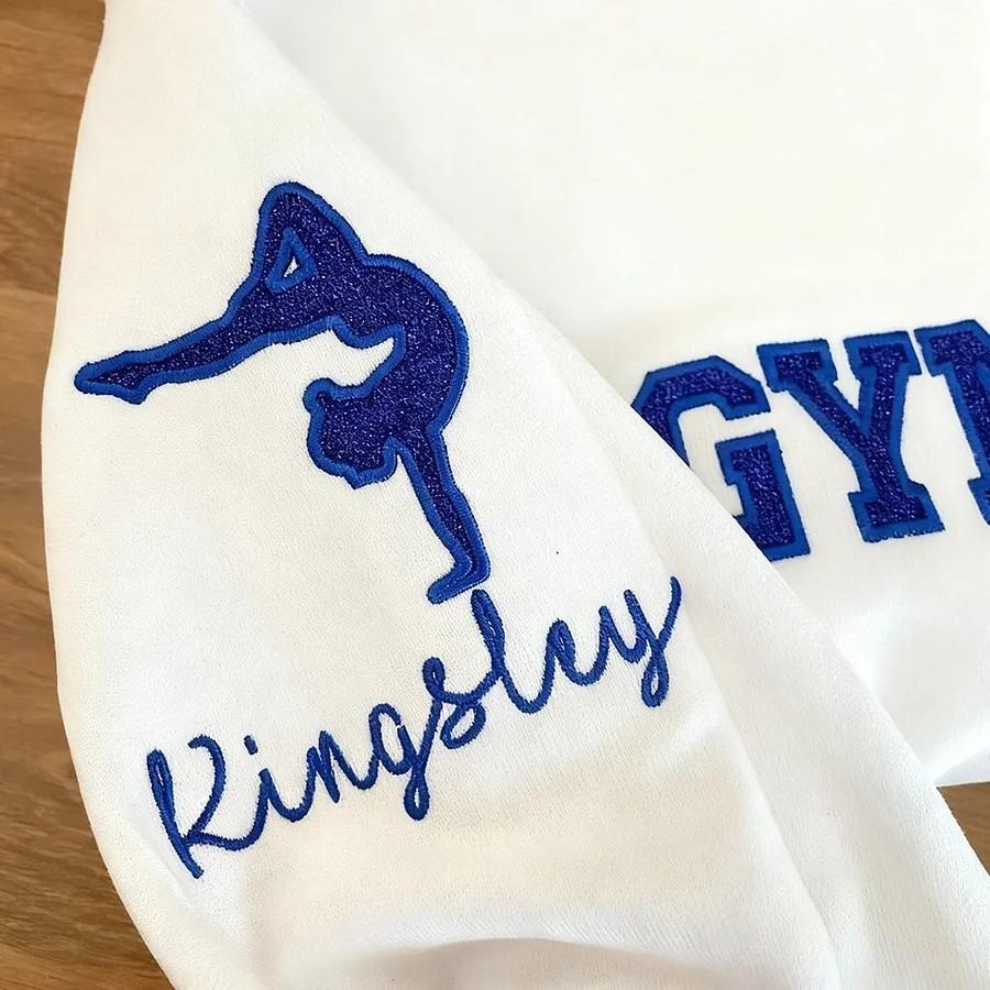 Personalized Embroidered Gymnastics Mom Sweatshirt Custom Gymnastic Crewneck