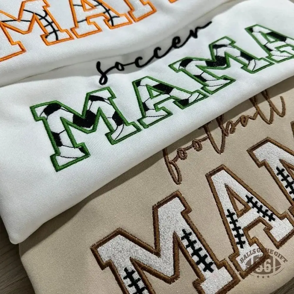 Embroidered Sport Mama Crewneck Sweatshirt Gifts for Sports Mom