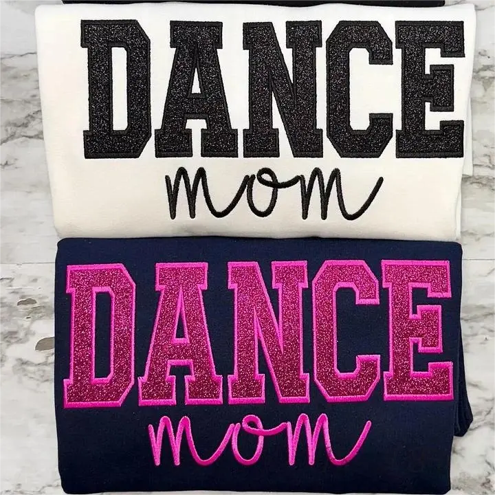Personalized Embroidered Dance Mom Sweatshirt with Kids Name on Sleeve