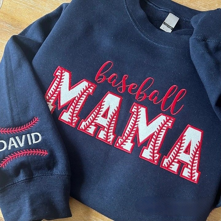 Embroidered Sport Mama Crewneck Sweatshirt Gifts for Sports Mom