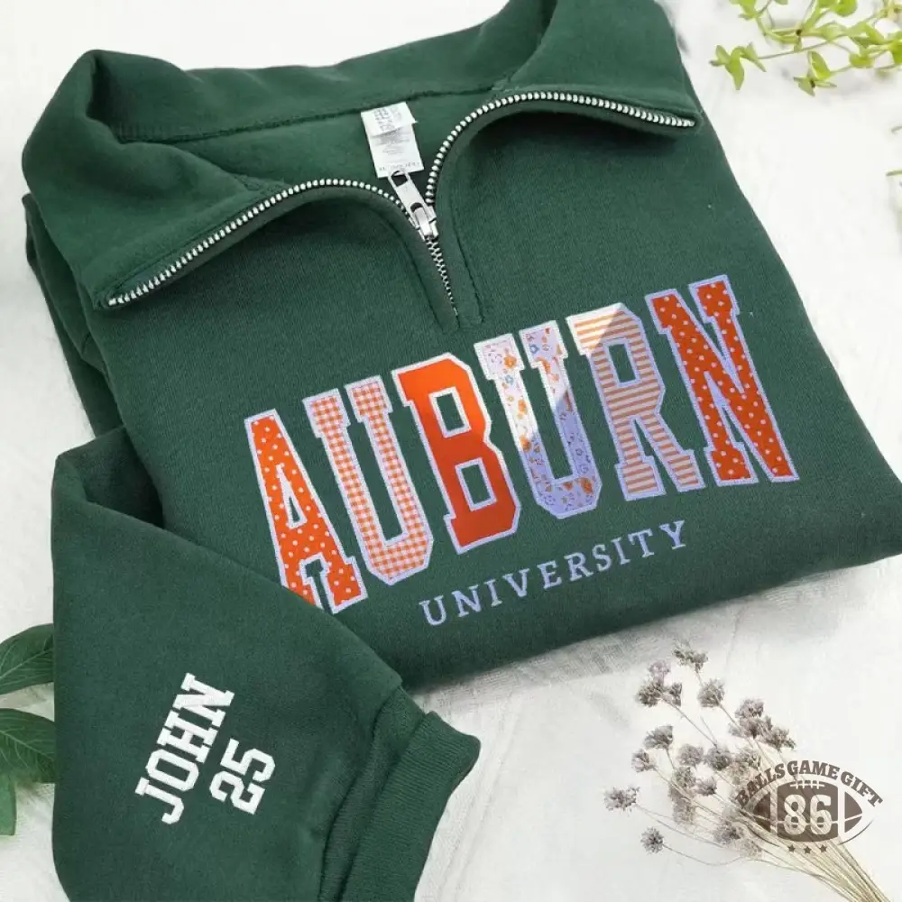 Women Custom Team & School Name Quarter Zip Sweatshirt, Embroidery Patchwork Fabric Pullover
