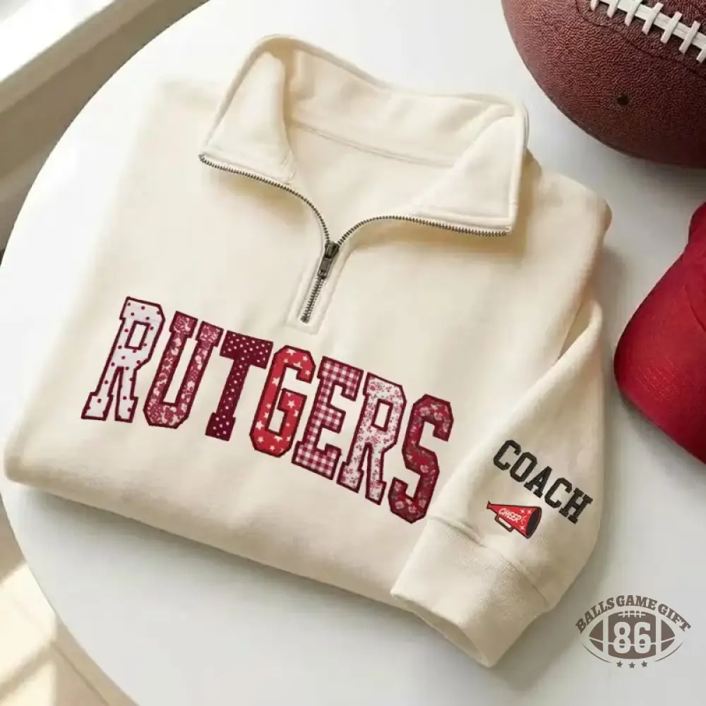 Women Custom Team & School Name Quarter Zip Sweatshirt, Embroidery Patchwork Fabric Pullover