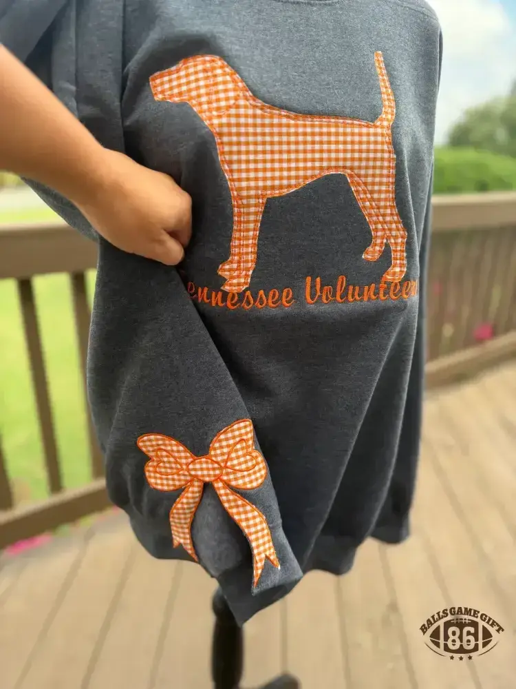 Personalized Appliqué Embroidered T-shirt Sweatshirt Crewneck, Game Day Pullover, Vintage College Style