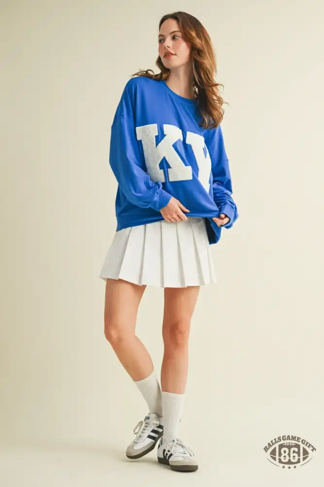 Y2K Style KY Oversized Appliqué Crewneck Sweatshirt