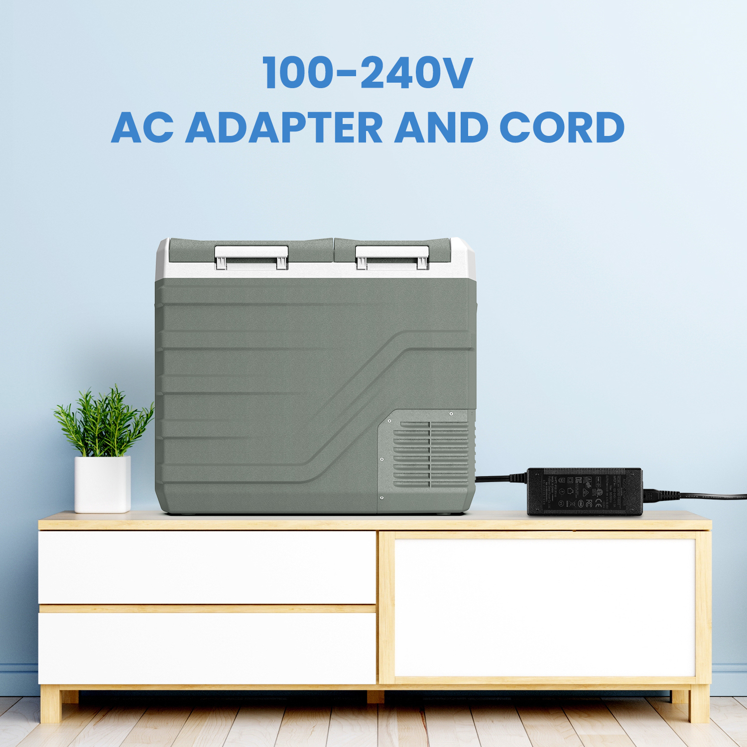 AC Adapter 100-240V with 59IN AC Power Cord Power Cable for Car Refrigerator Car Fridge Freezer -Alpicool Official