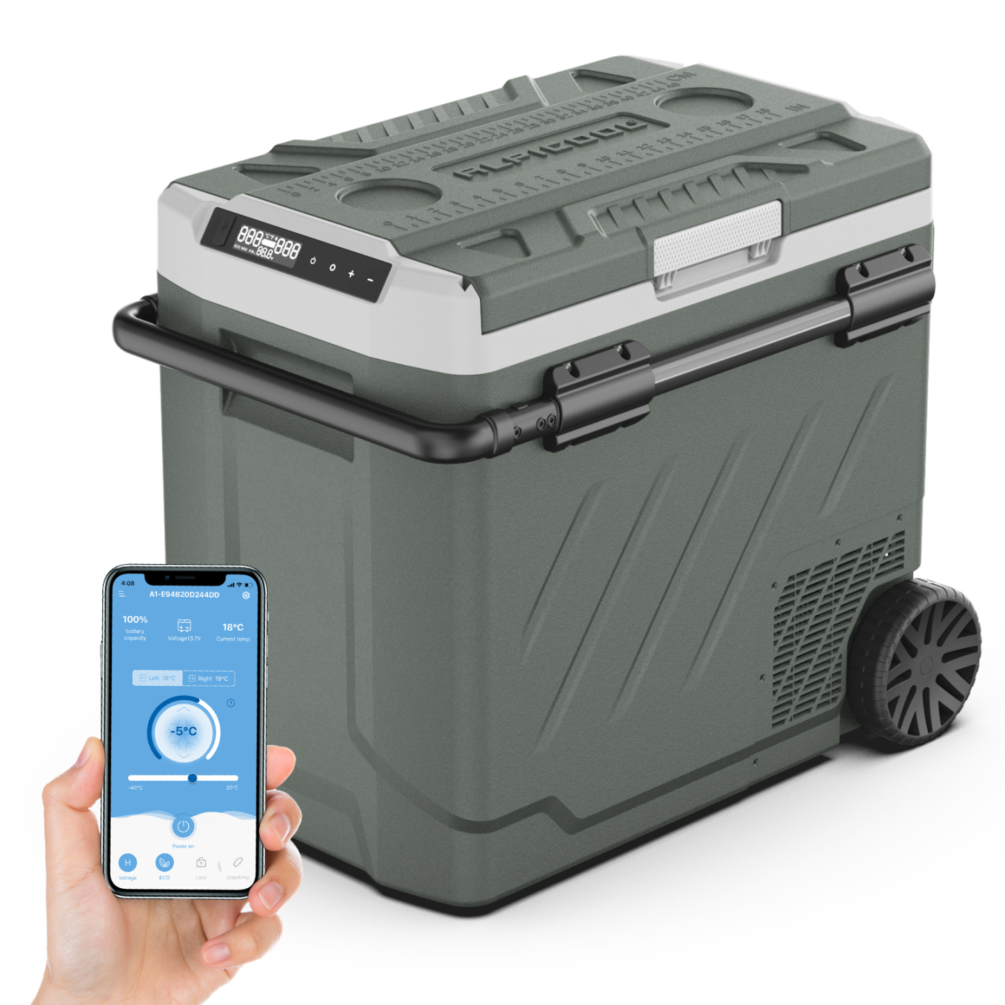 ALPICOOL ZGW61 Dual Zone APP Control 61 Quart 12V/24V Refrigerator Portable Fridge Freezer -Alpicool Official