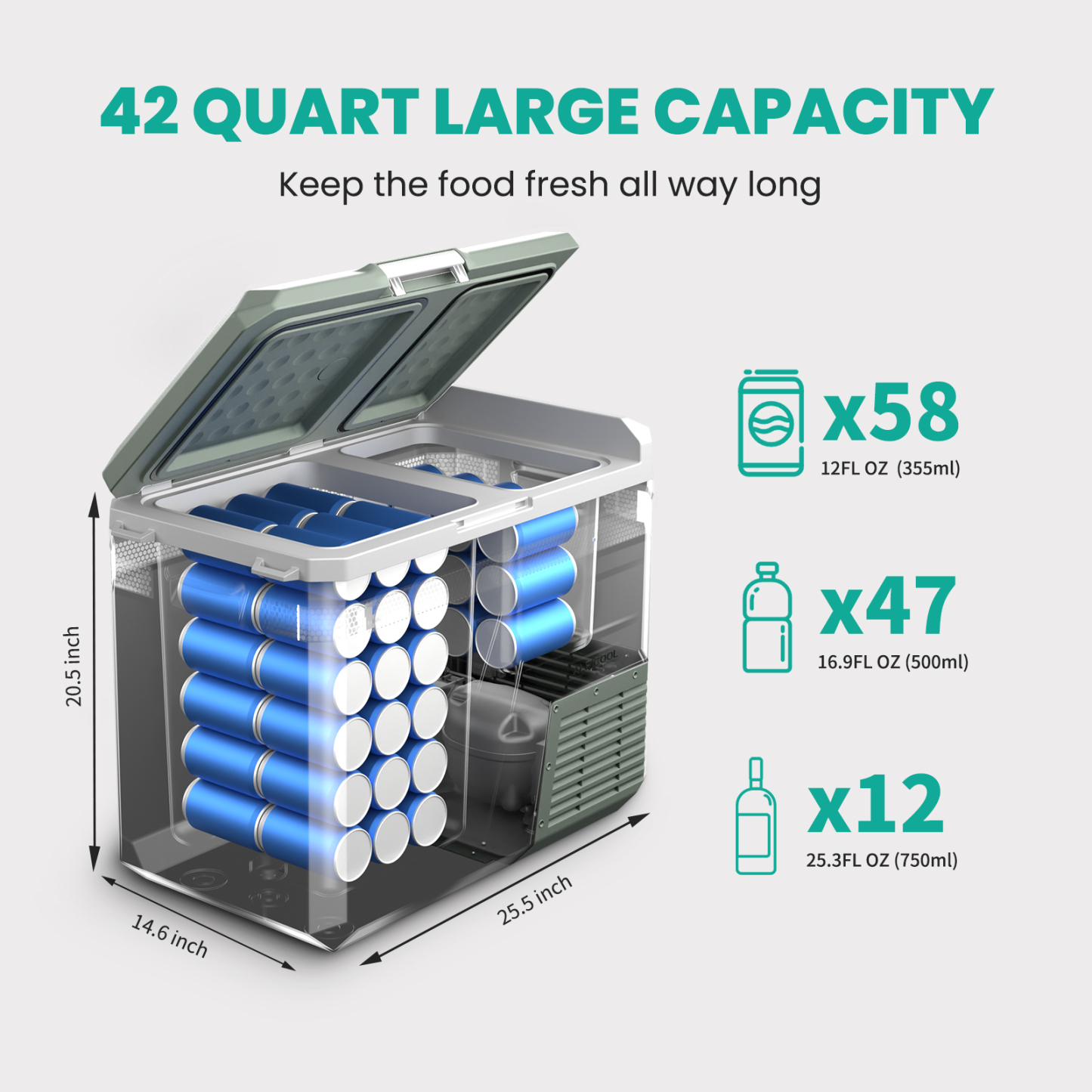 ALPICOOL QX40 Dual Zone 42QT 12V/24V Portable Refrigerator-Alpicool Official