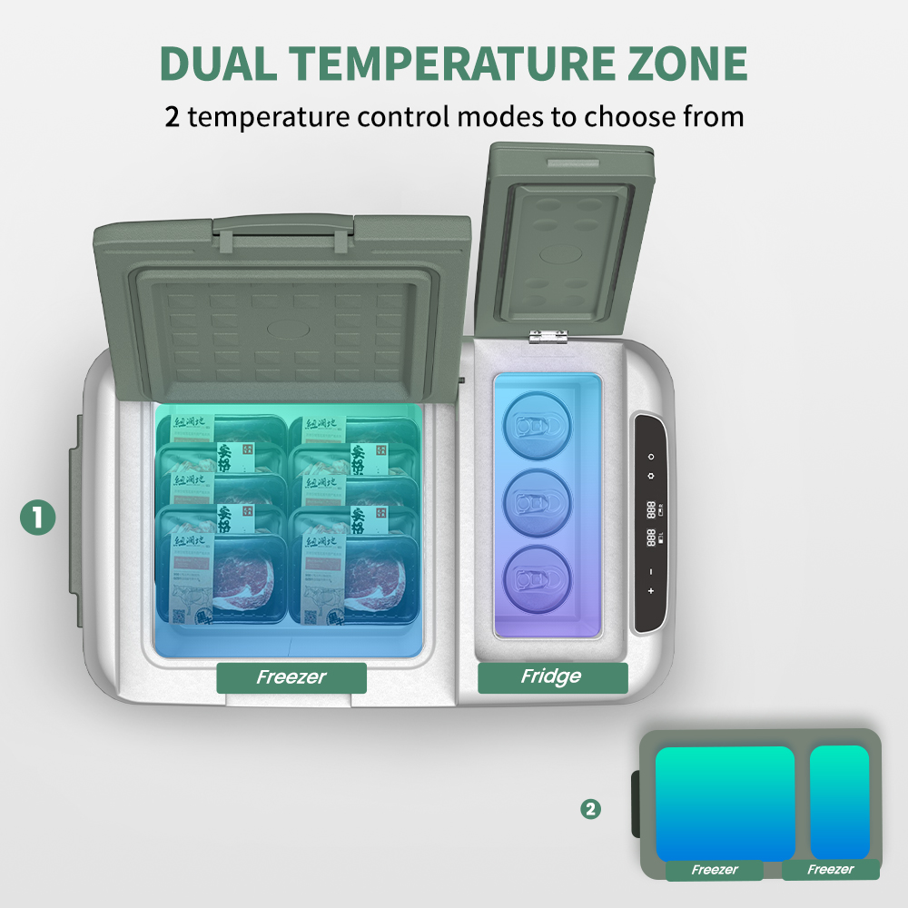 ALPICOOL DC40 40L Dual Zone Wheeled Portable Fridge  -Alpicool Official
