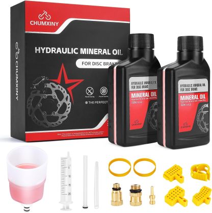  Brake Bleed Kit for Shimano Hydraulic Brakes, Mountain Bike Brake Bleeder kit Including 300ML Mineral Brake Fluid, Clear Funnel and Instruction Manual.