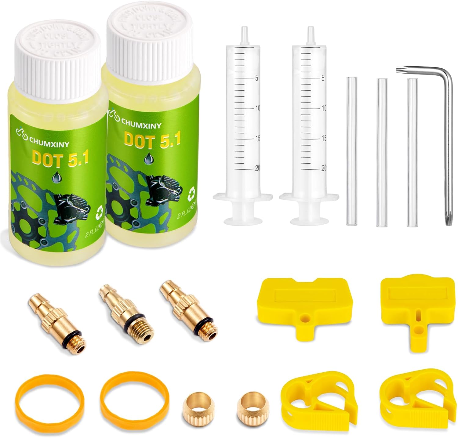 Brake Bleed Kit for SRAM, Avid Range of Hydraulic Disc Brakes, Including High Performance DOT 5.1 Brake Fluid(120ml)