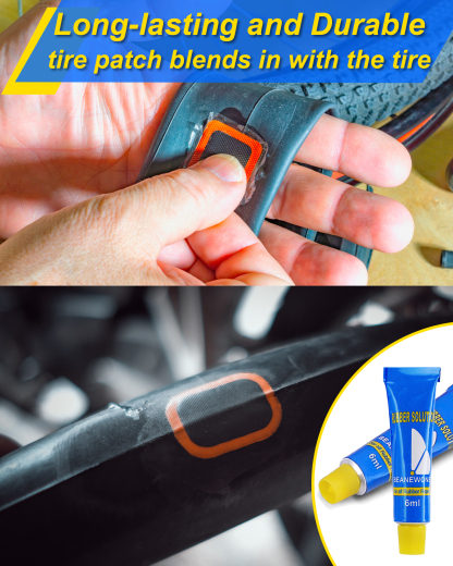 Beanewone Tire Repair Glue, 8 PCS Rubber Cement Tire Glue, High-Strength Vulcanizing Cement for Tire Patches - 6ml Tube (Refills)