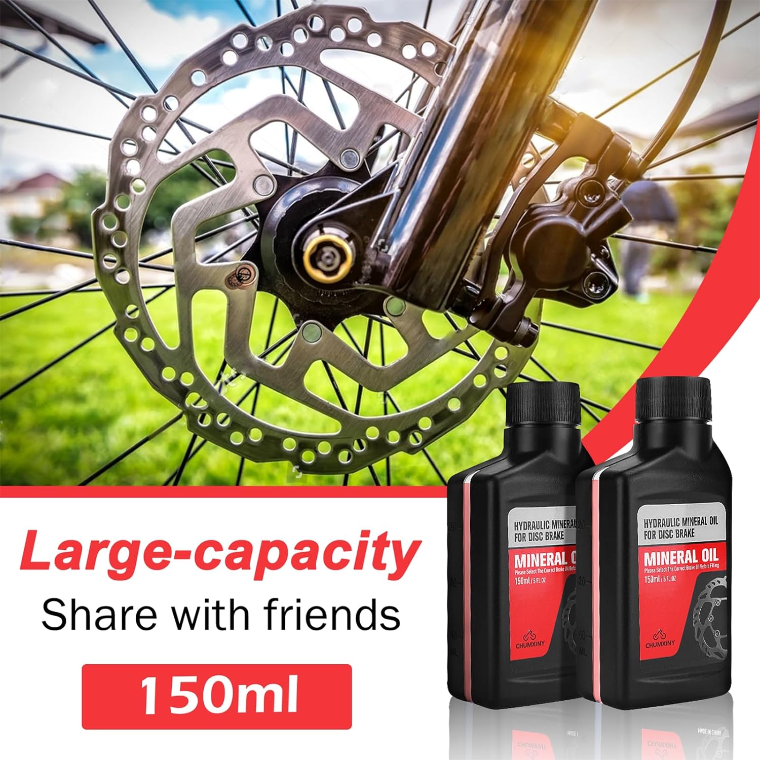  Brake Bleed Kit for Shimano Hydraulic Brakes, Mountain Bike Brake Bleeder kit Including 300ML Mineral Brake Fluid, Clear Funnel and Instruction Manual.