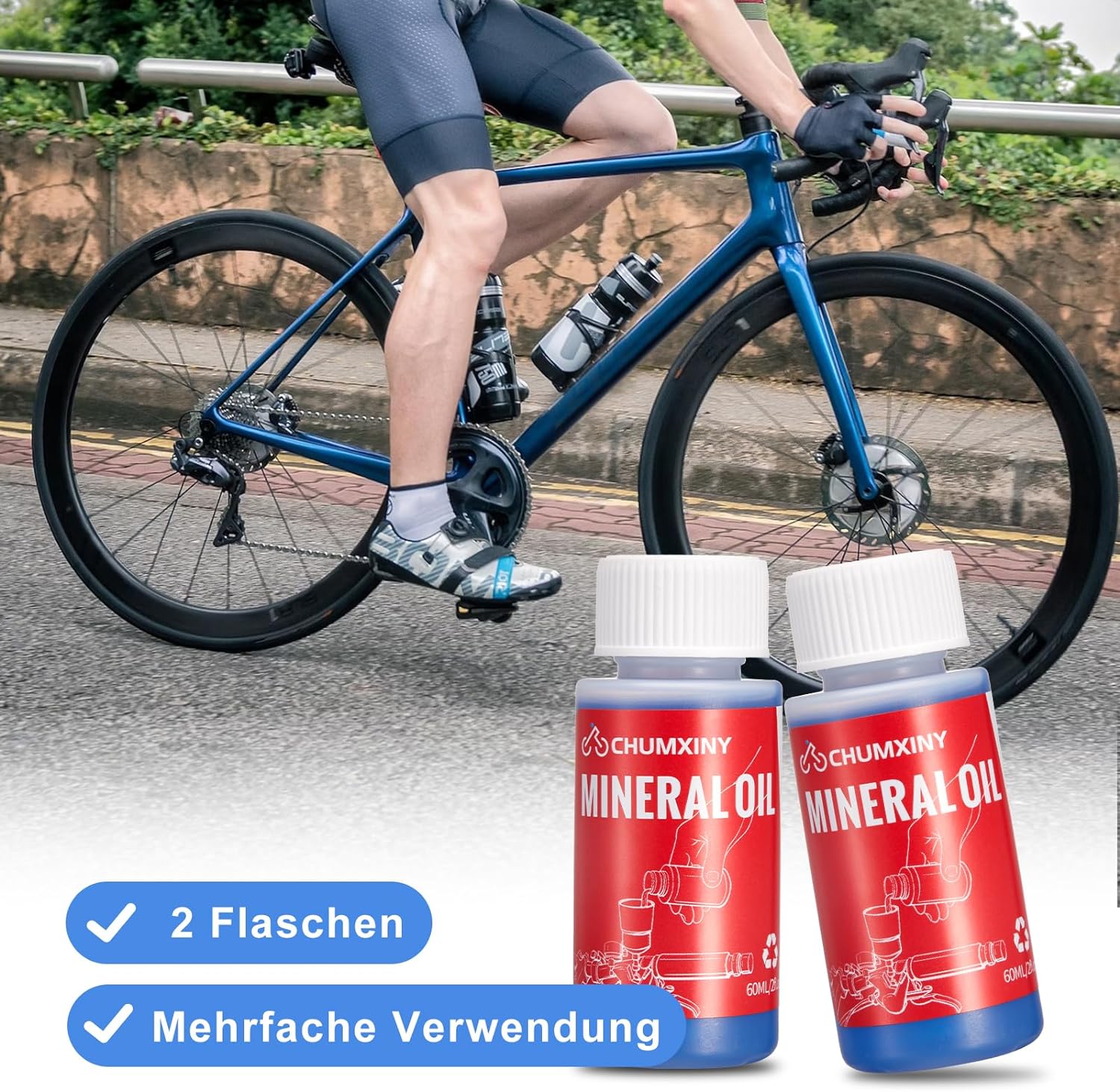 CHUMXINY bleeding kit for MAGURA disc brakes, bleeding kit Contains high-performance mineral brake fluid (120ml).