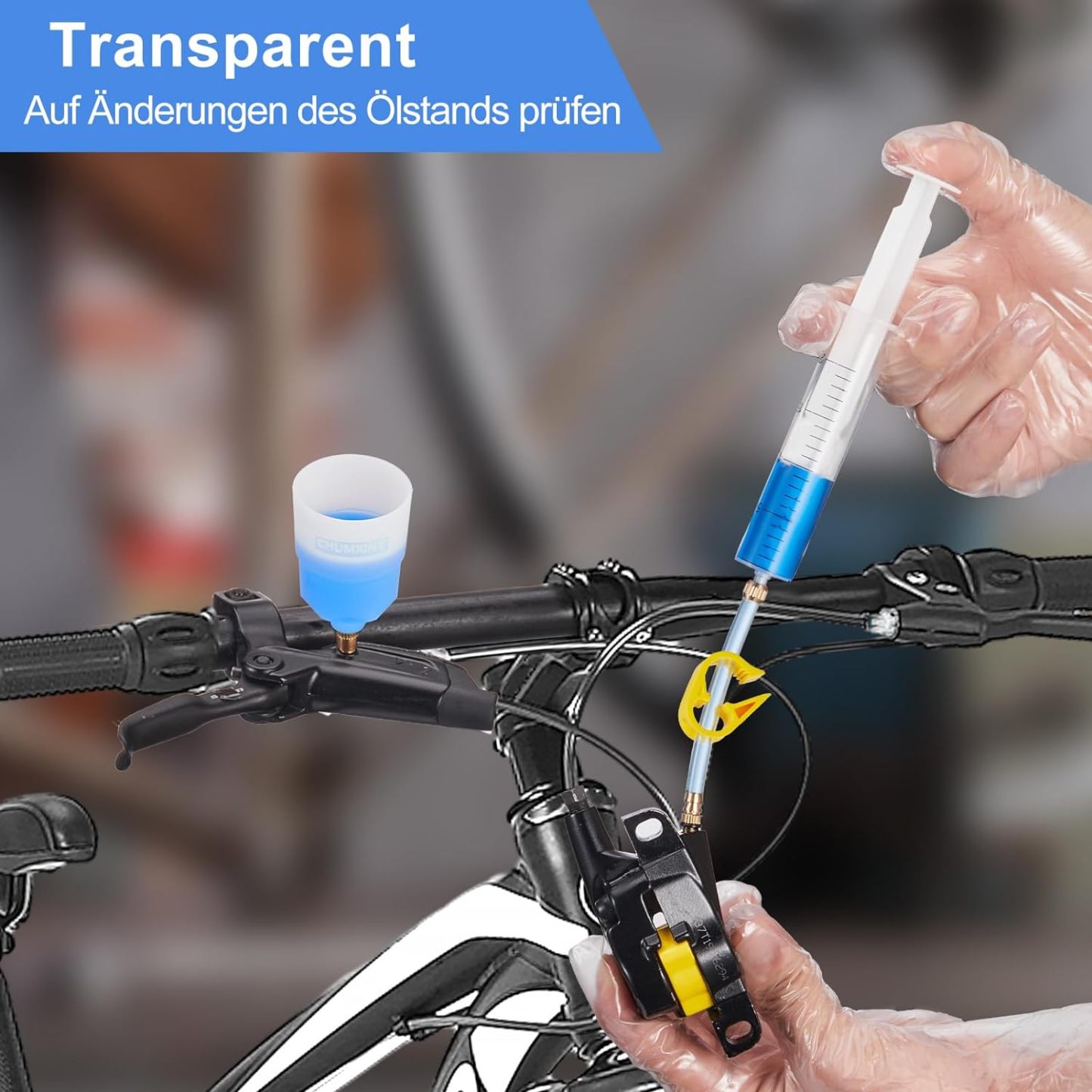 CHUMXINY bleeding kit for MAGURA disc brakes, bleeding kit Contains high-performance mineral brake fluid (120ml).