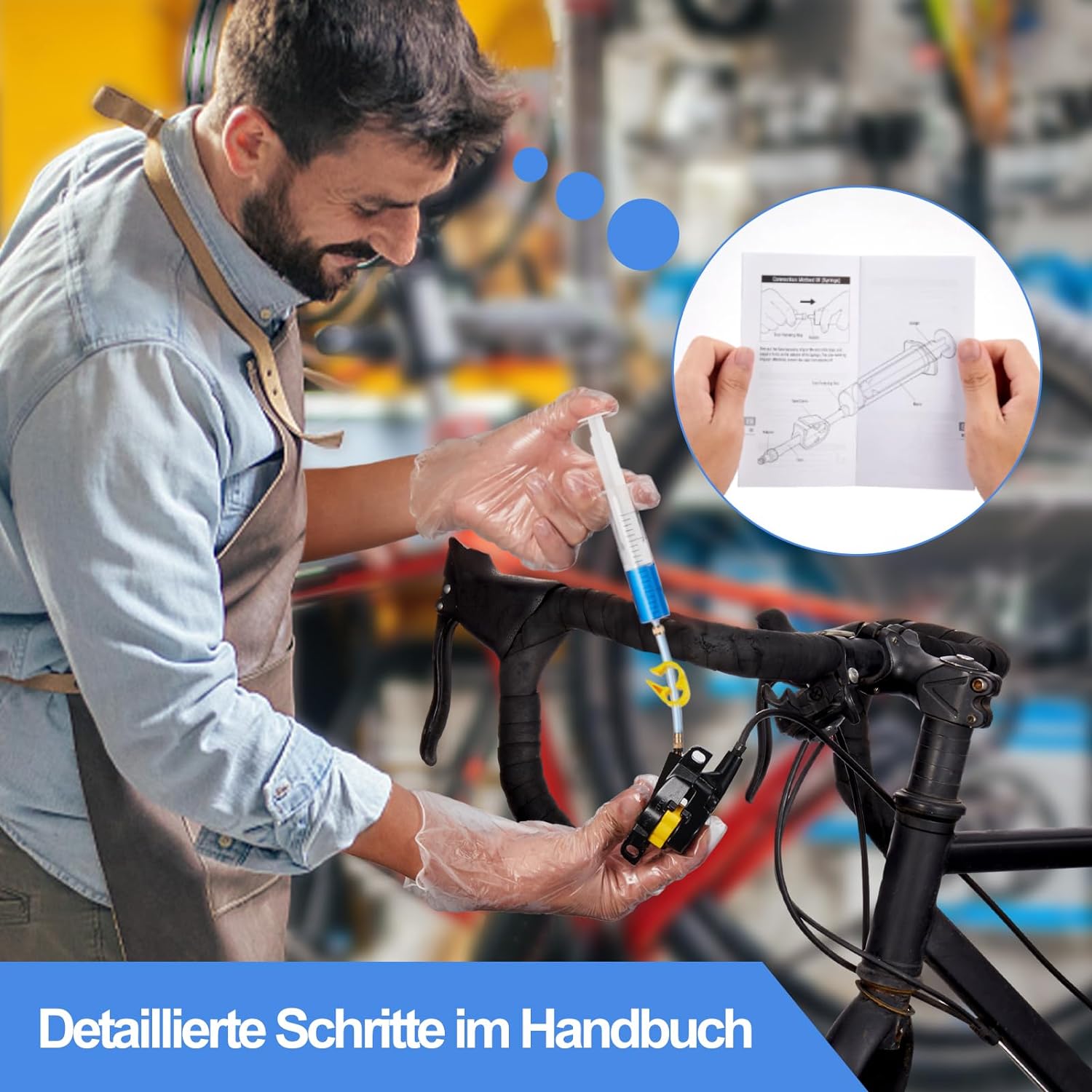 CHUMXINY bleeding kit for MAGURA disc brakes, bleeding kit Contains high-performance mineral brake fluid (120ml).