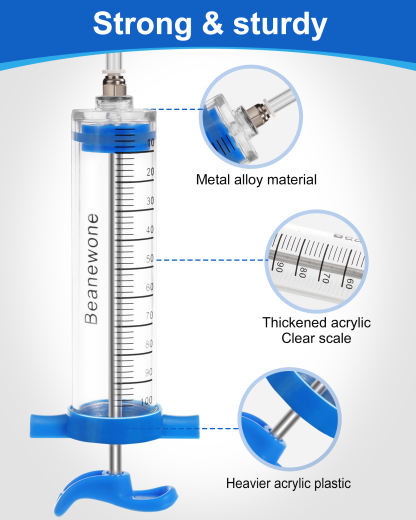 Beanewone Bicycle Tubeless Tire Sealant Injector Syringe, Tubeless Sealant Injector Syringe for Tubeless Tyre Sealant and Stans No Tubes Tyre Sealant (100ml)