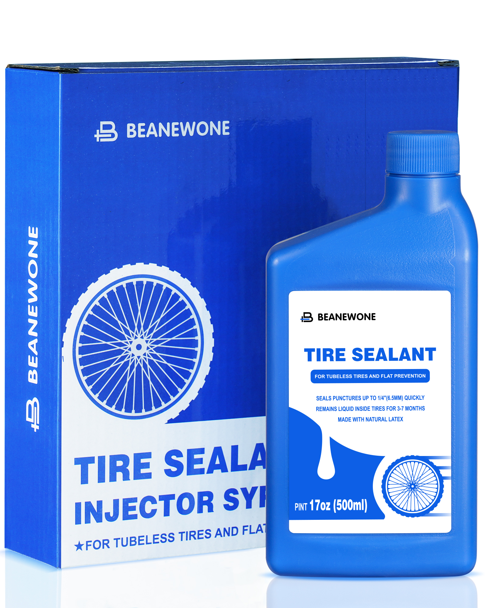 Beanewone Tubeless Tire Sealant, 500 ml Bike tire sealant Long-Lasting for MTB, Road, CX & Gravel Bicycle Tires