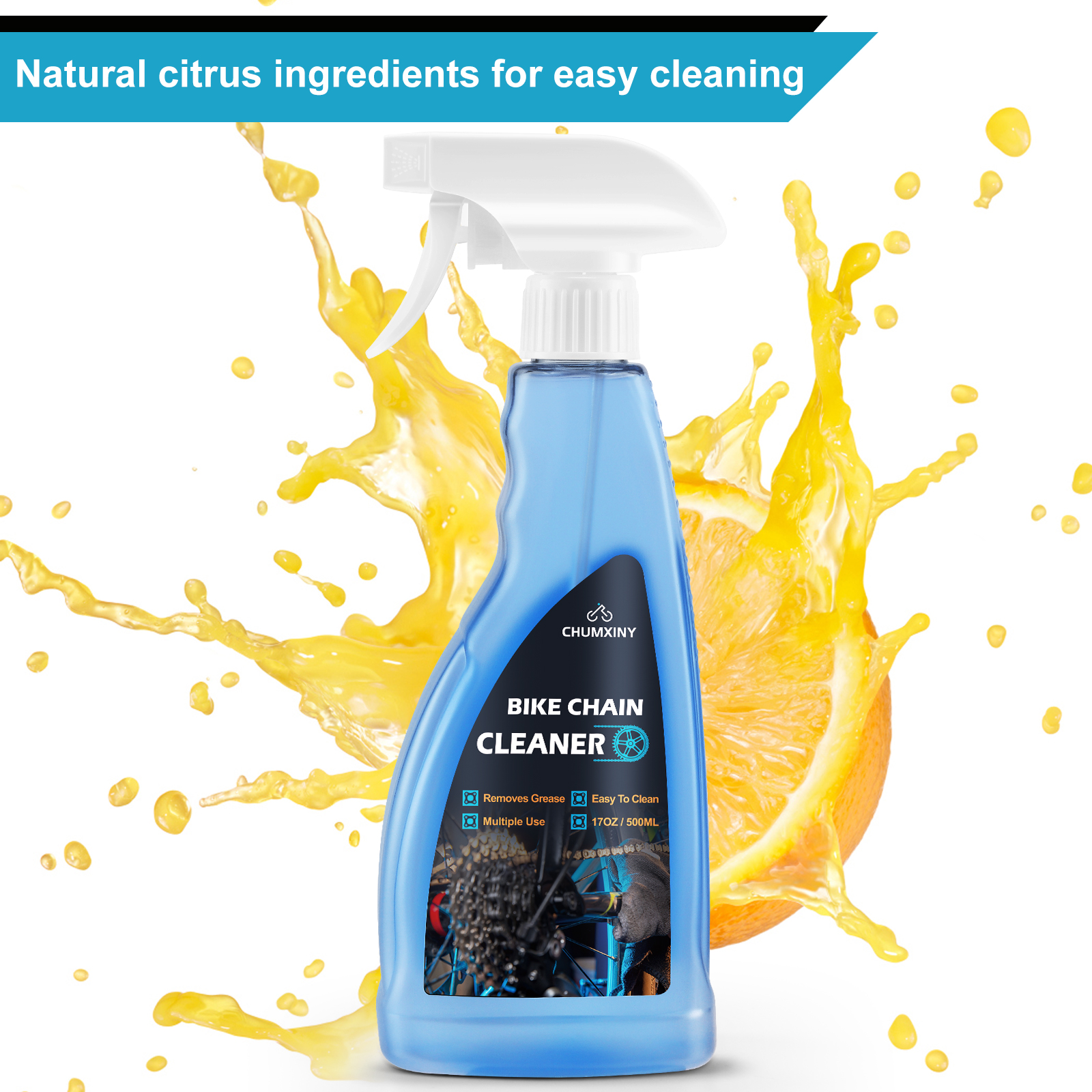 CHUMXINY Bike Chain Degreaser, Bike Chain Cleaner Non-foaming Design, Bike Degreaser Suitable for Mountain/MTB/Gravel/Road Bikes