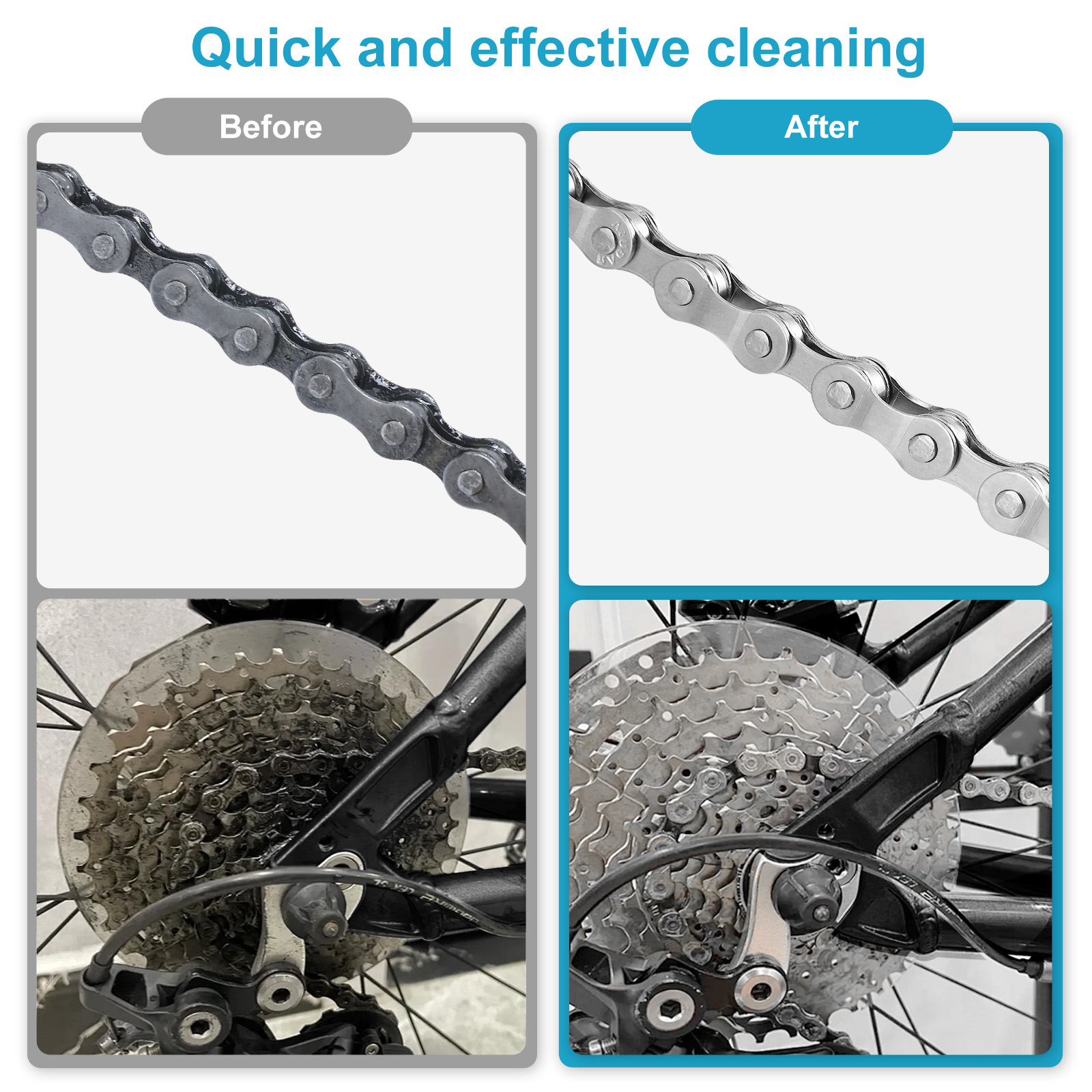 CHUMXINY Bike Chain Degreaser, Bike Chain Cleaner Non-foaming Design, Bike Degreaser Suitable for Mountain/MTB/Gravel/Road Bikes