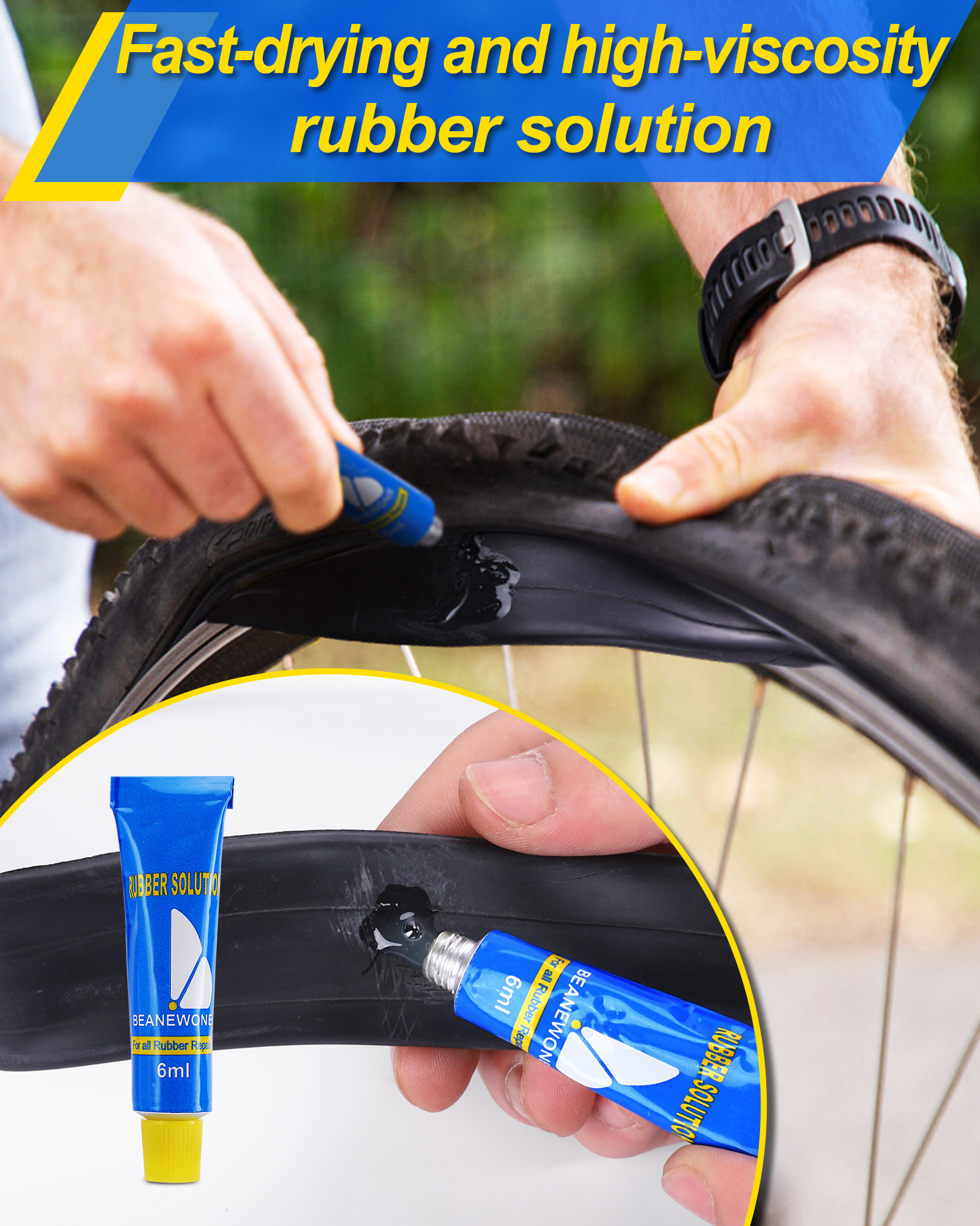 Beanewone Bike Tire Repair Kit, Bicycle Inner Tube Patch Kit with 18PCS Tube Patches, Tire Levers & Repair Glue – Portable Case for Bicycle & Inflatable Tubes