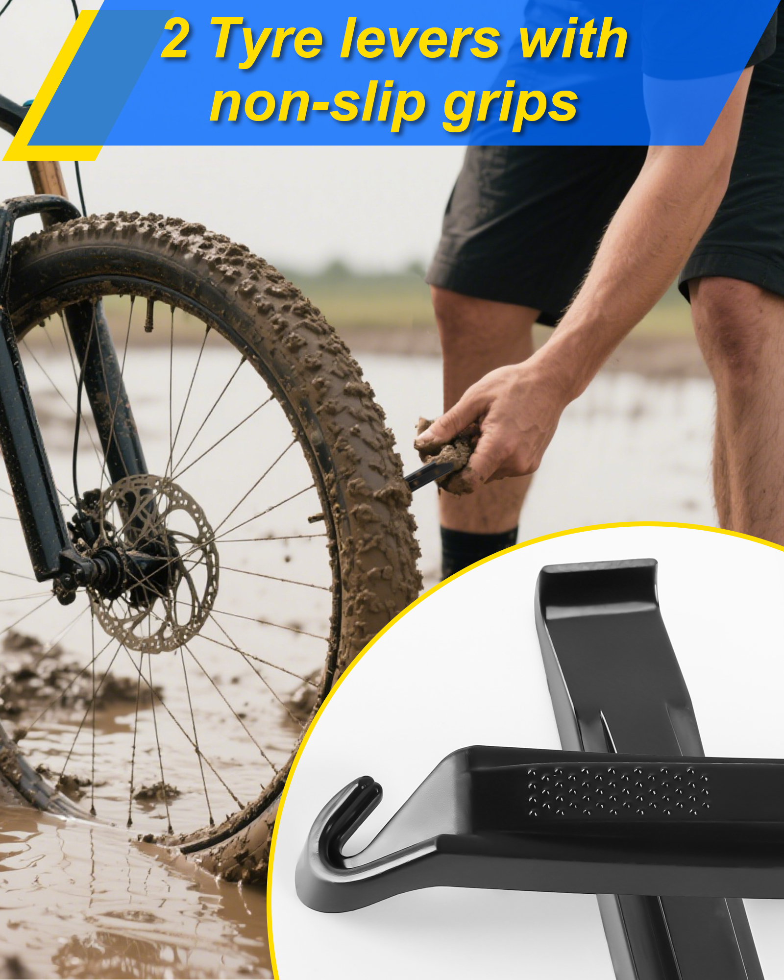 Beanewone Bike Tire Repair Kit, Bicycle Inner Tube Patch Kit with 18PCS Tube Patches, Tire Levers & Repair Glue – Portable Case for Bicycle & Inflatable Tubes