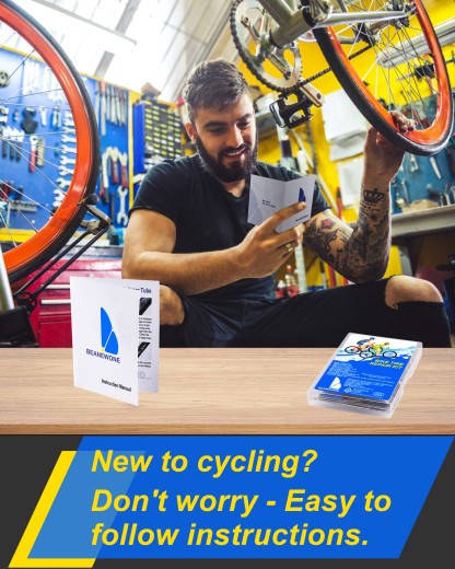 Beanewone Bike Tire Repair Kit, Bicycle Inner Tube Patch Kit with 18PCS Tube Patches, Tire Levers & Repair Glue – Portable Case for Bicycle & Inflatable Tubes