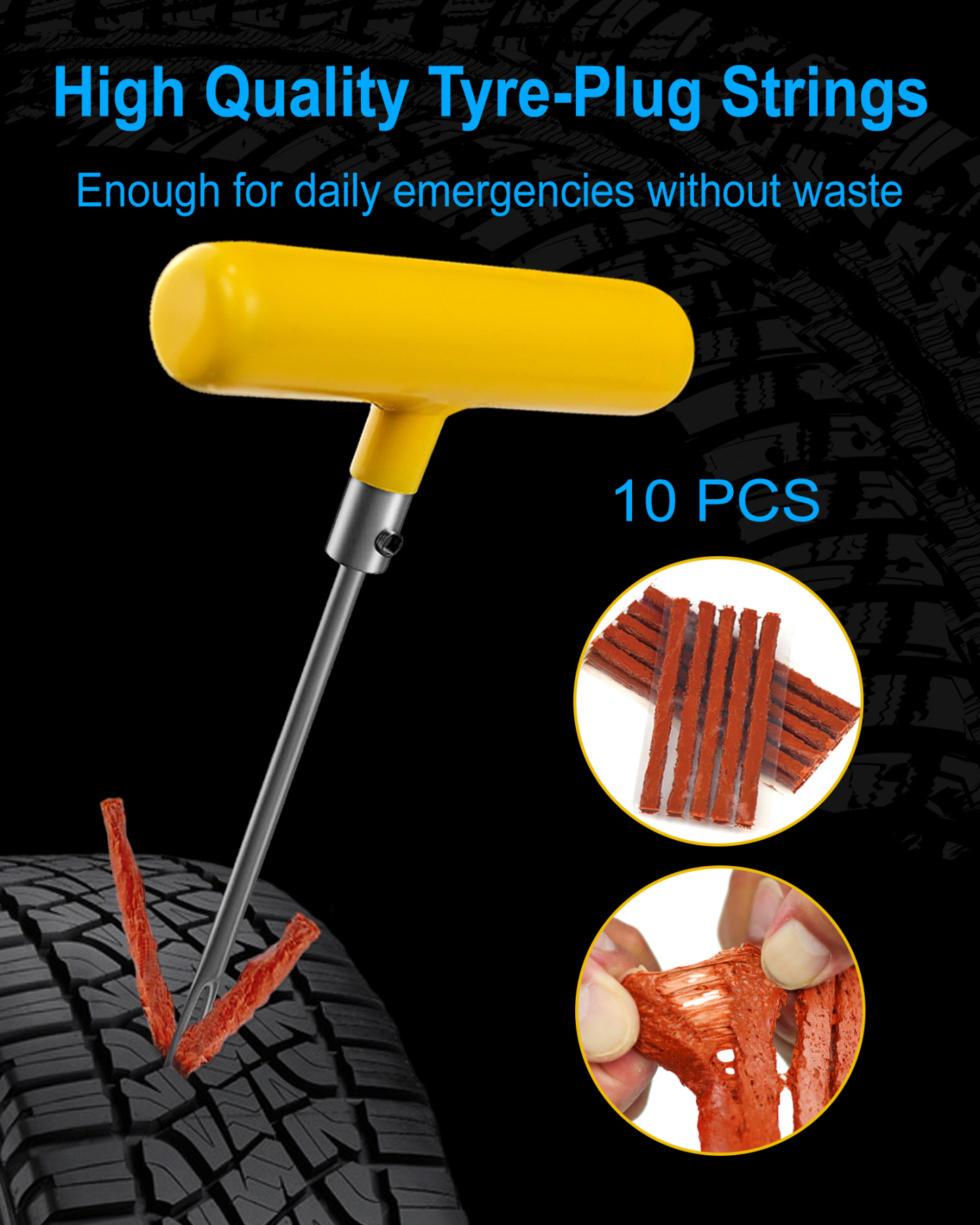 Beanewone Tire Repair Kit with Plugs , Tire Plug Kit Heavy Duty Professional for Car, ATV, Motorcycle, Truck, Flat Tire Emergency Repair (Boxed Type - 19 PCs)