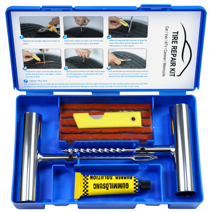 Beanewone Repair Kit with Plugs, Tire Plug Kit Heavy Duty Professional for Car, ATV, Motorcycle, Truck, Flat Tire Emergency Repair (Boxed Type - 16 PCs)