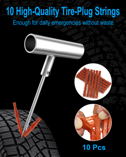 Beanewone Repair Kit with Plugs, Tire Plug Kit Heavy Duty Professional for Car, ATV, Motorcycle, Truck, Flat Tire Emergency Repair (Boxed Type - 16 PCs)