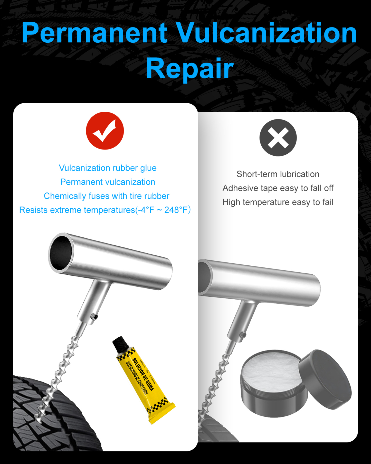 Beanewone Repair Kit with Plugs, Tire Plug Kit Heavy Duty Professional for Car, ATV, Motorcycle, Truck, Flat Tire Emergency Repair (Boxed Type - 16 PCs)