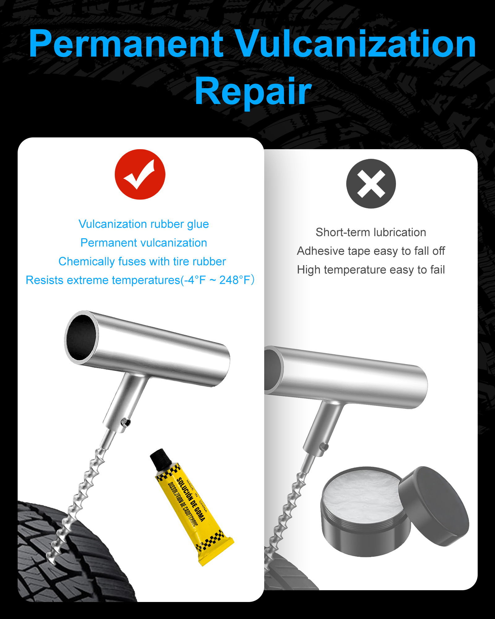 Beanewone Repair Kit with Plugs, Tire Plug Kit Heavy Duty Professional for Car, ATV, Motorcycle, Truck, Flat Tire Emergency Repair (Boxed Type - 16 PCs)