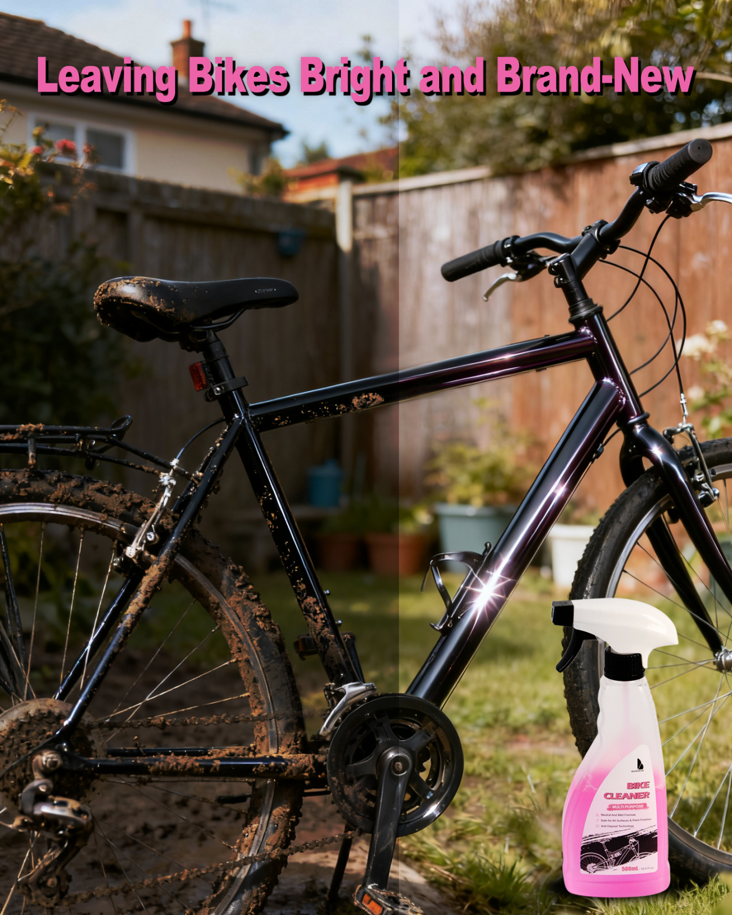 Beanewone Bike Cleaner, Bike Wash - Neutral & Mild Formula with Anti-Deposit Technology, Safe for All Bicycle Surfaces & Paint Finishes (500mL)